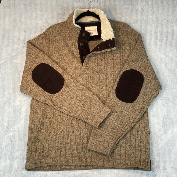 Weatherproof Other - Weatherproof Vintage 3/4 Button Collared Sweater w/ Corduroy Elbow Patches Sz L